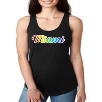 Junior's Rainbow Miami KT T Crni trkački spremnik TOP majica X-Veliki crni