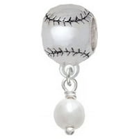 Staklena imitacija biserna zlatna tona pad perle - softball šarm perla