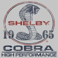 Junior's Shelby Cobra uznemirena visokog performansi Logo Grafički tee Athletic Heather Veliki
