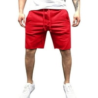 Crvene košarkaške kratke hlače muške ležerne kratke hlače na sredini struka, čvrsti džep za crtanje
