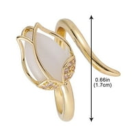 SKPBlutn prstenovi za žene Djevojke Otvoreno cvijeće Ličnost T-Ulip Opal Dizajn n-iche pokloni prstena