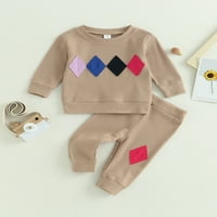 Goowrom novorođenčad dječački odjeća za dječake Pisma ispisa pulover na vrhu + hlače za crtanje jeseni