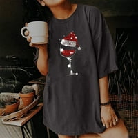 Ruhiku GW Merry Božićne košulje Žene Božićne svetlove T-majice Xmas Grafički printer Majice Odmor kratkih