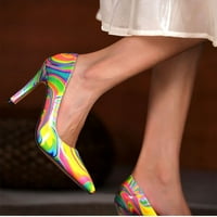 Visoke potpetice Žene napetane prste klizne pumpe Stiletto pete Multicolor cipele za cipele za vjenčanice