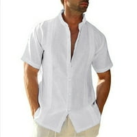 Muška košulja s kratkim rukavima od majica s kratkim rukavima Slim Fit pamučne platnene majice Ljeto