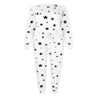 Prednji protok Ženska pidžama set zvezda PJ dugih rukava za spavanje s dugim rukavima