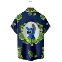 Disney Lilo & Bowtch majica kratki rukav, 3D tiskane havajske košulje Djeca odrasla plaža Kratki rukav