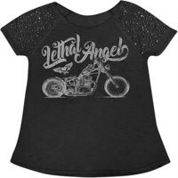 Smrtonosna prijetnja smrtonosni anđeoski bicikl ženski majica kratkih rukava Black XL