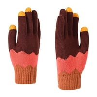 Heiheiup Winter Jacquard Mrežne rukavice Ženski pleteni plus baršunasta zadebljana jesen i zimska topla