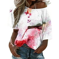 Ženska boho labava vrhunska majica sa majicama plus veličina cvjetna otisnuta bluza Dame Dailywear