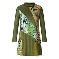 Haljine za žene s kratkim rukavima za tisak cvjetnog uzorka Okrugli izrez Midi fit i flare Y2K moda