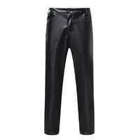 Muške hlače SIM Fitting sjajne kožne trendy Solid Color Perforce Odjeća za ravnotežu pantalona za muškarce