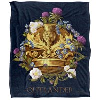 Outlander pokrivač, 50'x60 'cvjetni amblem svilenkast touch sherpa unatrag super meko bacanje pokrivač