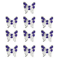 Cherryhome Nail Umjetni ukrasi Butterfly Nail Charms Shining S Inlay Fau 3D čari za DIY MANICURE Nail