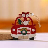 Swingting kravljeg automobila viseći ukrase božićni drveni ukrasi Drveni ukrasi Božićni dekor drveta