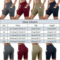 Udobne kratke hlače za žene Ženske džepove za trening visoki struk joga trčanje trbuh hlače upravljačke