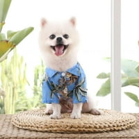 Bellaven Pet Havajska majica na plaži pogodna za male i srednje pse, mekani udoban topli plavi xxl