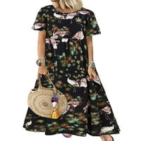 Žene Ležerne prilike Ležerne prilike sa slobodnim maxi haljinama Ljetna cvjetna tiskana dugačka haljina
