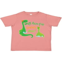 Inktastic Moja tetka voli me dinosaur poklon toddler boy djevojka majica