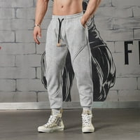 Man Casual Joggers Solid Hlače Dukseri Cargo Combat Sports Workout pantalone svijetlo siva l