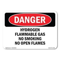 Znak opasnosti - vodonik zapaljiv plin Ne pušenje Nema otvorenog plamena