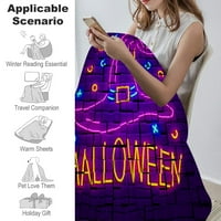 Halloween Dekorativni pokrivač sa jastukom, Halloween pokrivač za spavaću sobu Početna Dorm Halloween Decor, # 332,59x79 ''