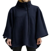 Beiwei ženski kaput poncho odjeća s dugim rukavom jakna s dugim rukavima šik kardigan zimska topla puna