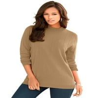 Roaman's Women's Plus sizen fino mjerač iglica rubneck džemper džemper