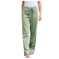 Voncos ženske hlače Ležerne prilike - pune boje modne pantalone za žene zelena veličine 3xl