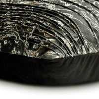 Jastuk Sham Euro, crno-zlatni 26 X26 Navlake za jastuke, svilene pintucks i teksturirane jastuke za