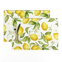 Posteljina pamučna platna placemat - cvjetovi limuna cvjeta ljetna voća kuhinja dekor za ispis placema