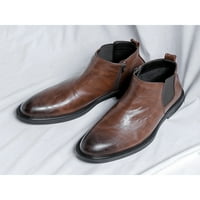 Muškarci Boot boine zip kože Čelsi čizme Elastične haljine cipele ured casual radne vodootporne smeđe