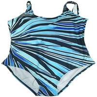 Kupaći kostimi za kupanje Petmoko Plus Žene Striped Ispiši kupalište za kupanje bikini Velike veličine