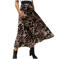 Žene Leopard Print Pleased suknje Dame Elastirana suknja za zabavu visoke struke