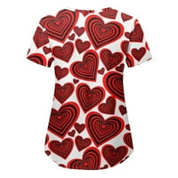 Rollbacks Ženske košulje za Valentinovo Žene Radni uniformni džepovi Bluza V-izrez Pulover Valentine