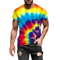 Penkaiy Muška modna ljetna majica T-majica 3D štampanje Majice kratkih rukava s džepovima XL multibolor