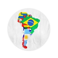 Okrugli ručnik za plažu Boja šarene Latino Južna Amerika Zemlje i glavni gradovi Putni krug Kružni ručnici