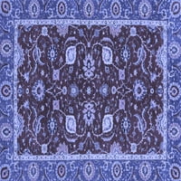 Ahgly Company Machine Persible Povjerene četvrtastog orijentalnog plave modernog prostirki, 5 'kvadrat