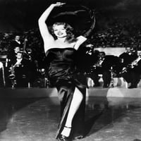 Rita Hayworth u Gilda ikonic seksi poze plesa u van-ramena crna haljina legijum posteljina