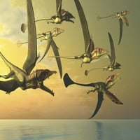 jato eudimorfodon koji leti gmizavci Potražite ribu u trijasnom posteru