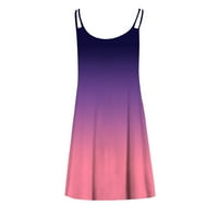 Ženska gradijent Tie-Dye Print haljina bez rukava V izrez A-line Maxi Mini sandress