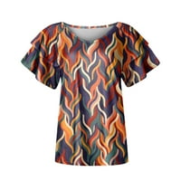 Ženski bluze Ženska majica V-izrez Ležerni za ispis kratkoslojni majica s kratkim rukavima, majica s