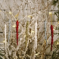 Božićne čiste plastične irodice za viseći zimski ukrasi Božićni čisti ukrasi Glass ukrasi za božićno drvce bijelo