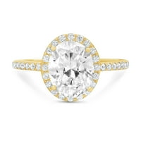 2.27ct ovalni rez bijeli safir 14K žuti zlatni godišnjica zaručničke prstene veličine 7.75