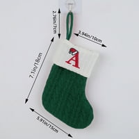 Bluelani Božićne čarape sa vrpcom vešajući božićne čarape Svečano praznično oduševljenje vezeno slovo