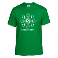 Šah je bitna: bijeli šah atom, šahovska majica, šahovska majica; Muškarci, momci, djevojke