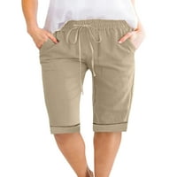 GLONME Žene Ljetne kratke hlače Srednja struka Bermuda kratke hlače Jednostavne dno dame udobne mini