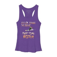 Halloween Kostim Potpuna medicinska sestra Prodaja skraćenica Witch Womens Purple Heather Graphic Racerback
