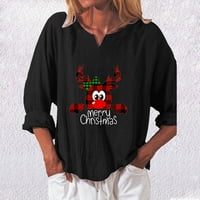 Ženska modna božićna labava dugi rukav plutaru, ležerna majica za bluzu za majicu vruće6sl487117
