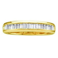 Dazzlingrock kolekcija 0. karat 10k baguette Diamond ženski vjenčani prsten za slaganje, žuto zlato,